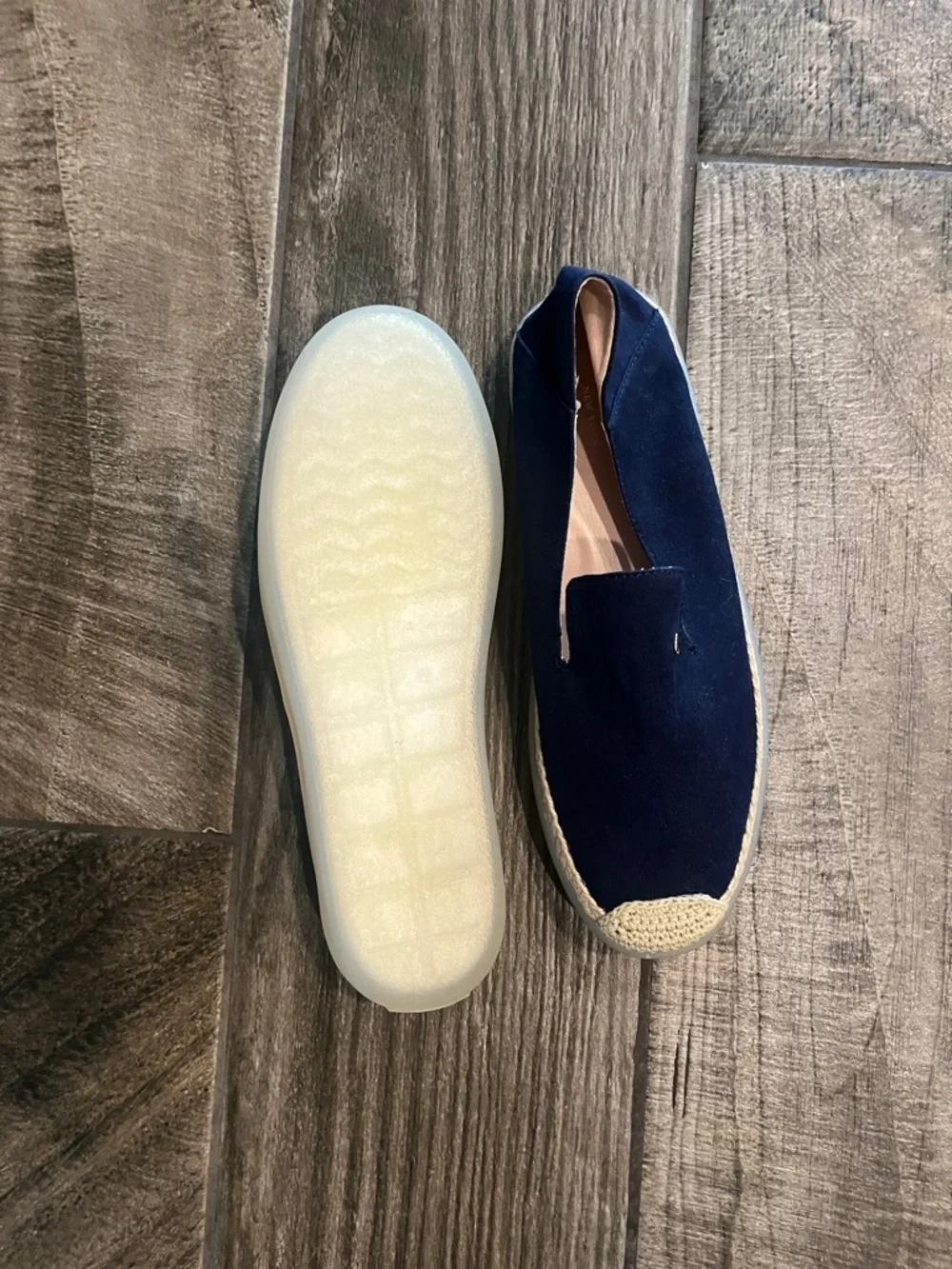 NWOT Kate Spade navy blue cotton Slip-On Espadrilles